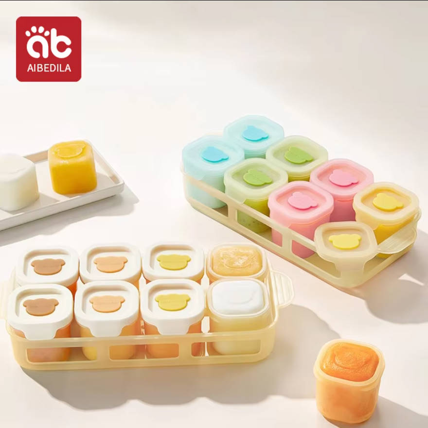 Baby Food Freezer Tray - AIBEDILA Bandeja de Silicone para Congelar