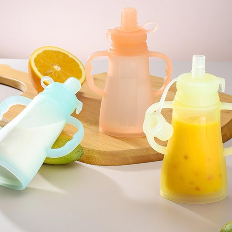 Baby Food Pouches Reusable - Portátil à prova de vazamento silicone