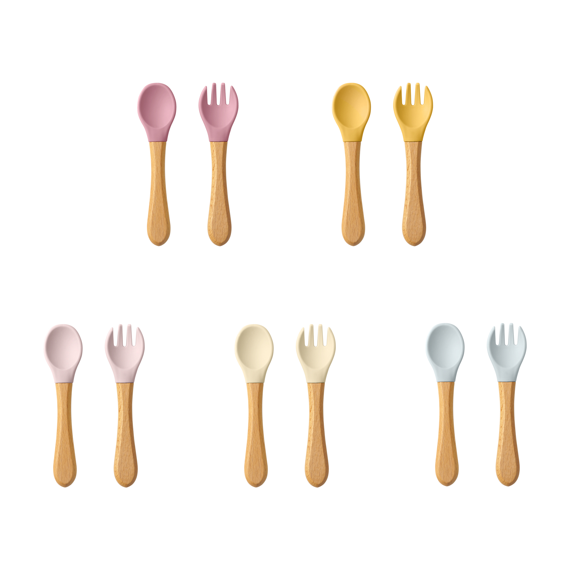 Baby Food Utensils Set - Conjunto de utensílios para aprendizagem de