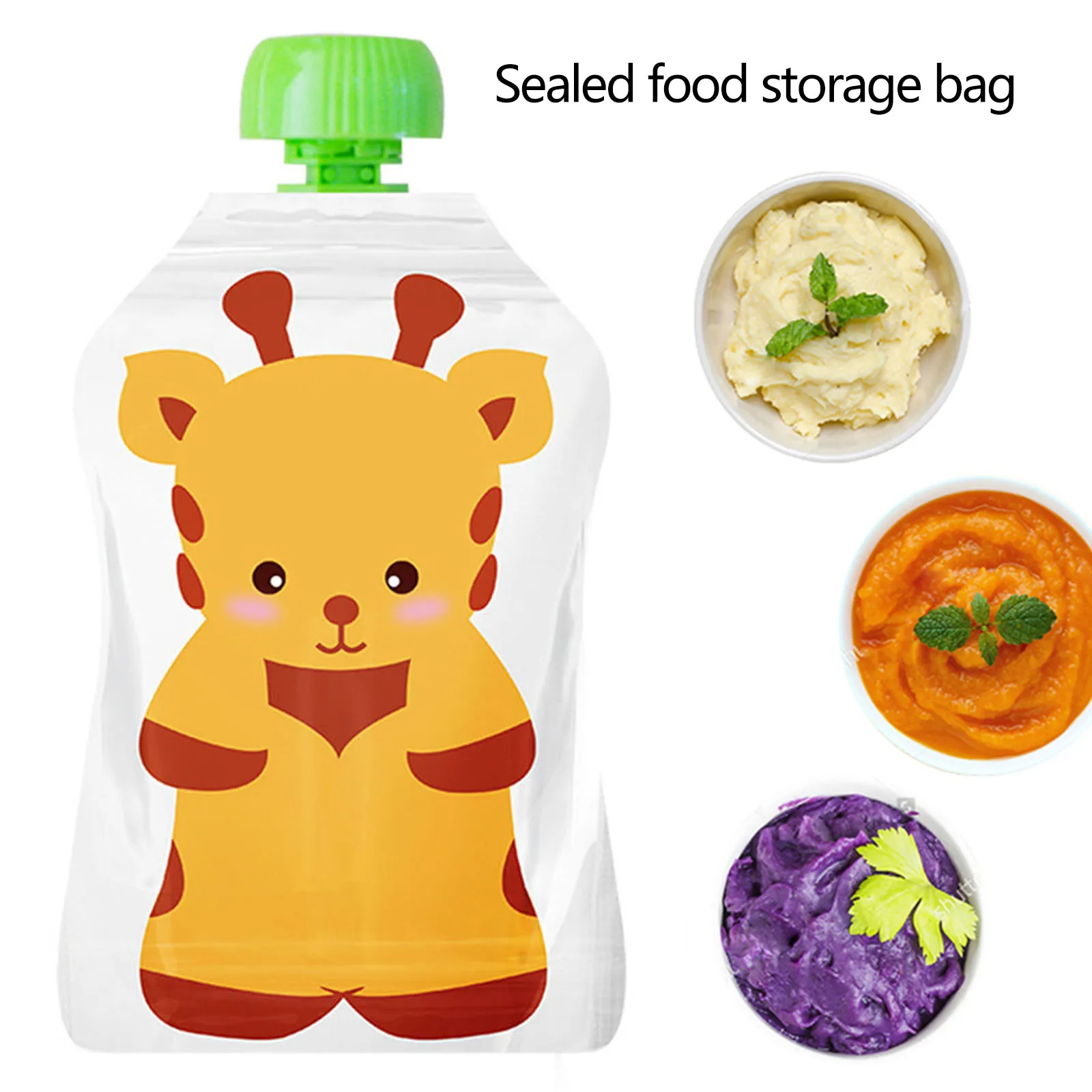 4 pçs saco de armazenamento de - Baby Food Pouches Reusable avaliação e preço