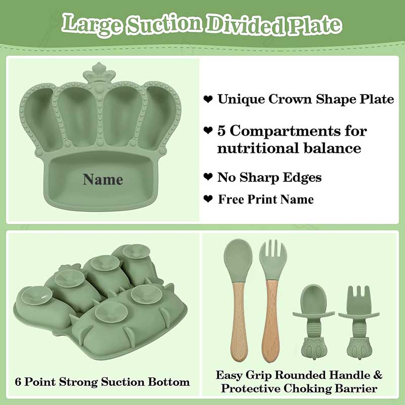 Louça de silicone com nome per - Baby Food Utensils Set avaliação e preço