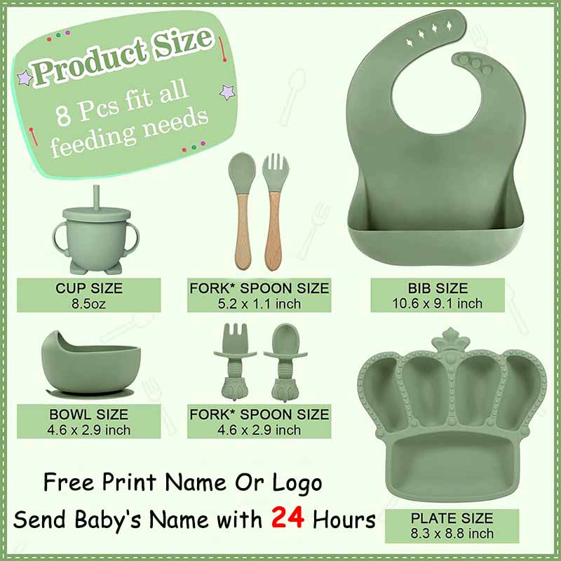 Louça de silicone com nome per - Baby Food Utensils Set avaliação e preço