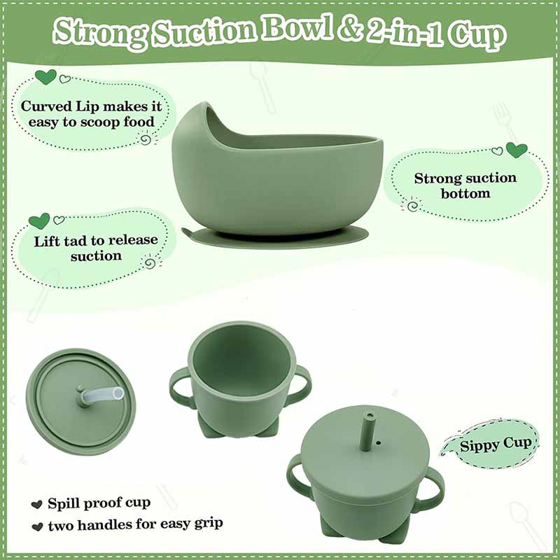 Louça de silicone com nome per - Baby Food Utensils Set avaliação e preço