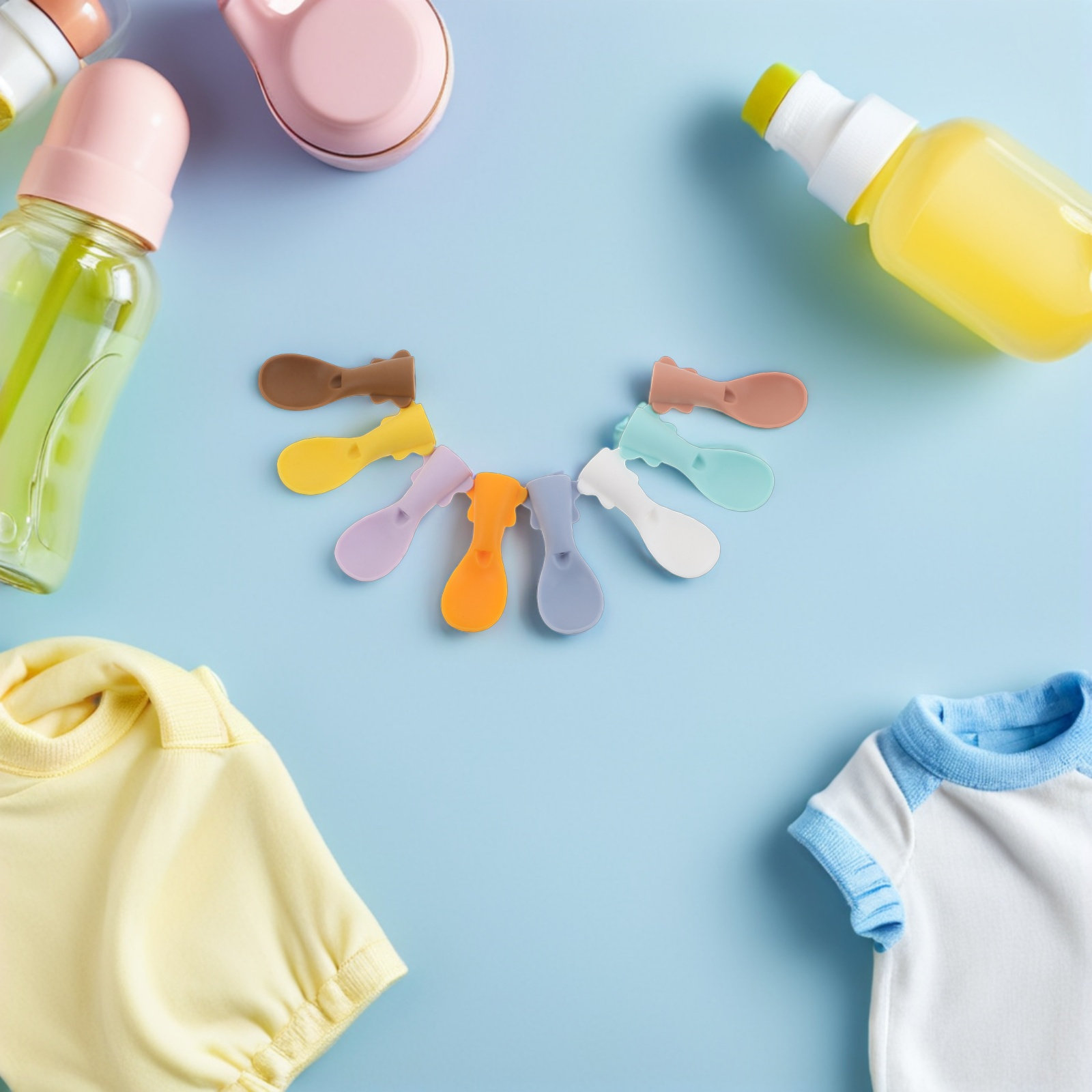 8 unidades de colheres de sili - Baby Food Pouches Reusable avaliação e preço