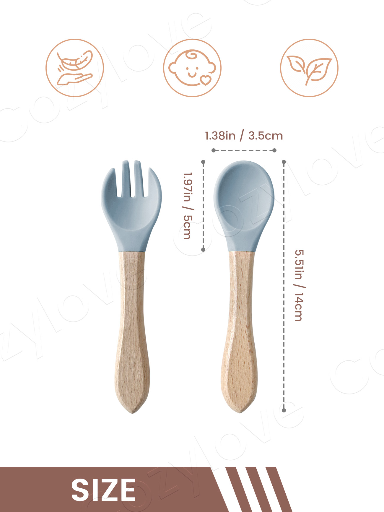 Conjunto de Garfo e Colher de  - Baby Food Utensils Set avaliação e preço